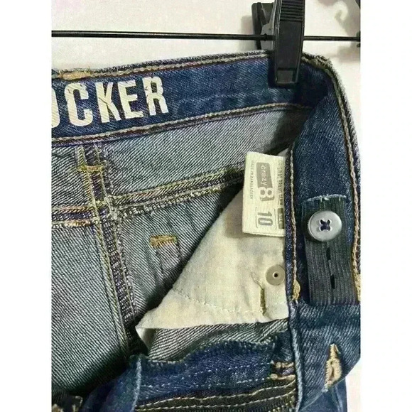 Crazy 8s Jeans Boys Size 10 Reg Adjustable Waistband Straight Leg Dk Denim A0010 - Picture 8 of 8